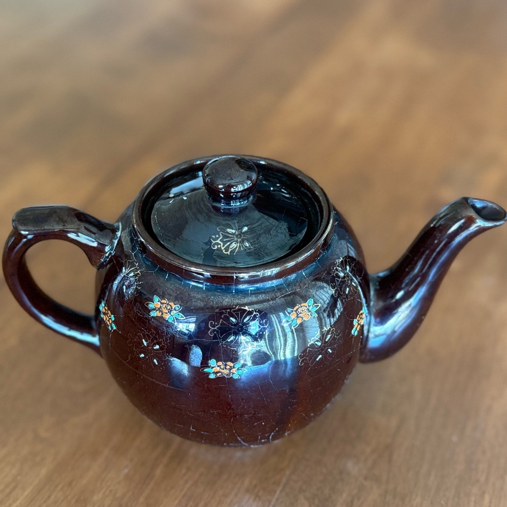 Cute vintage brown teapot made in Japan